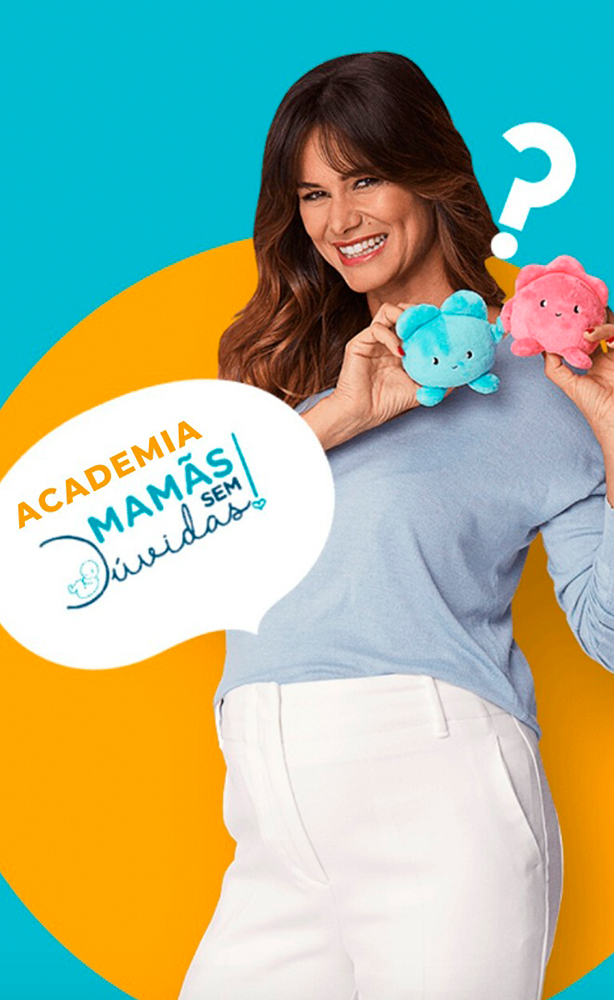 Claudia Vieira com Mascotes BebéVida e Academia Mamãs Sem Dúvidas