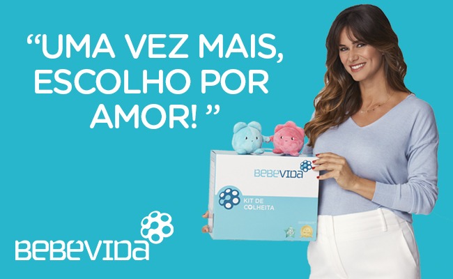 Claudia Vieira com Kit de Criopreservação de Células Estaminais BebéVida